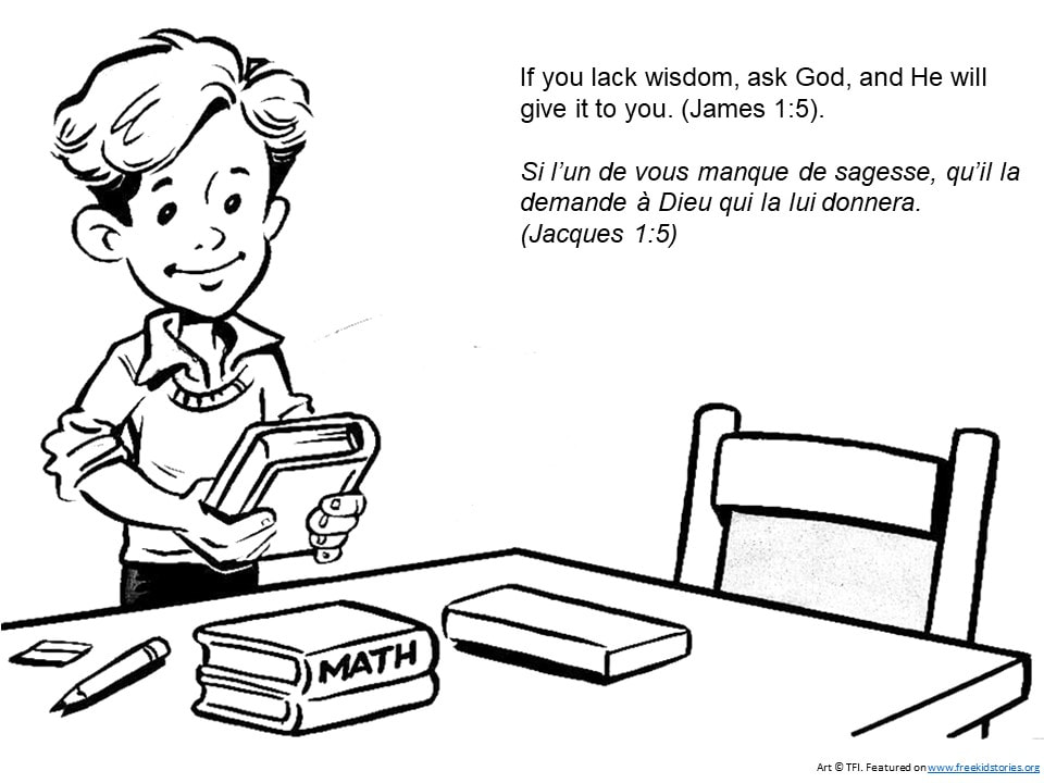 Versets Bibliques pour les enfants: L'école coloriage 2