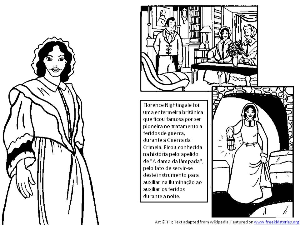 Florence Nightingale história colorir crianças
