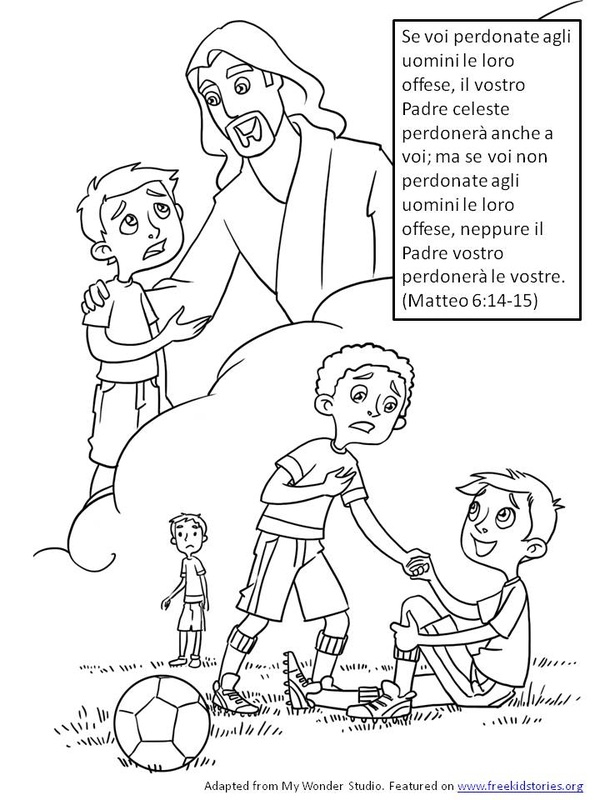 Versetti Bibbia per bambini: perdono - colorare 3