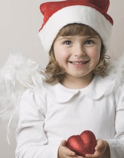 girl with christmas hat