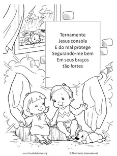crianças com Deus - página para colorir