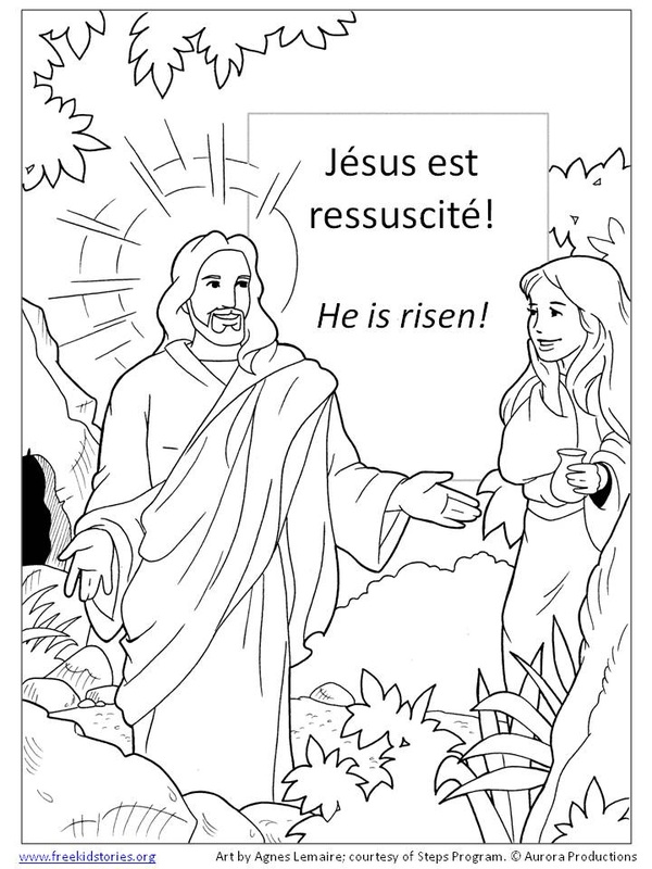Jésus est ressuscité coloriage