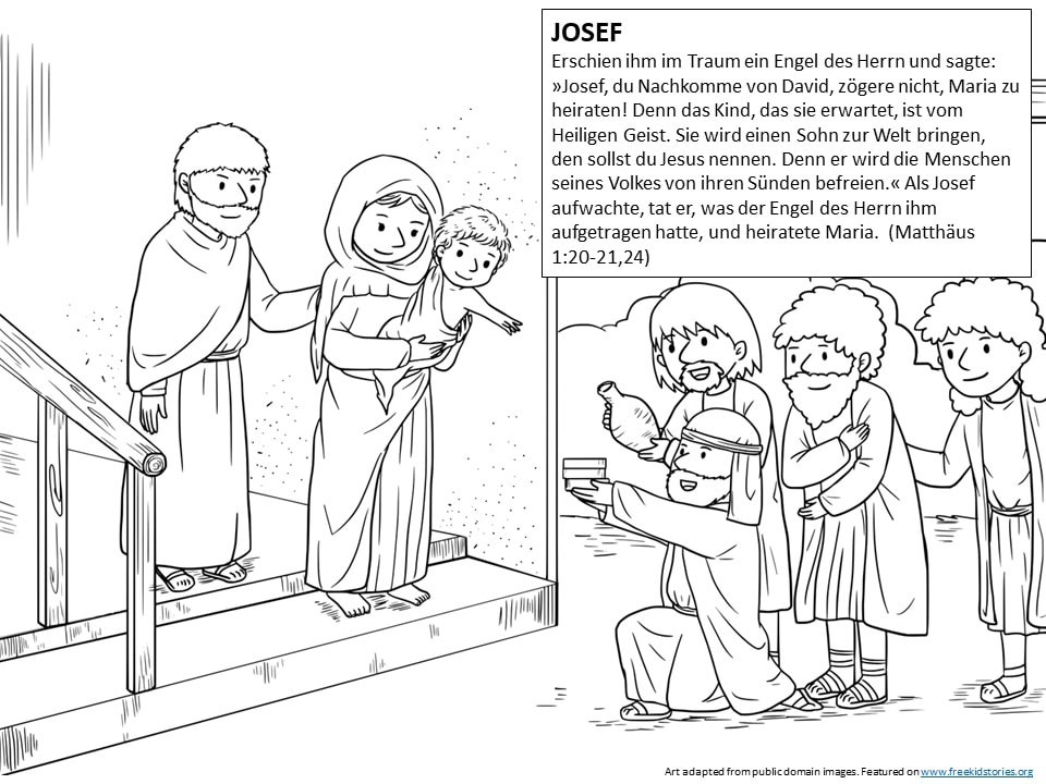 Väter in der Bibel: Malvorlagen - Josef