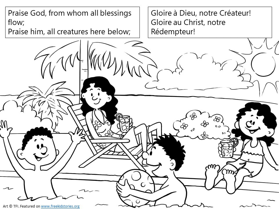 Gloire à Dieu, notre Créateur: coloriages pour enfants
