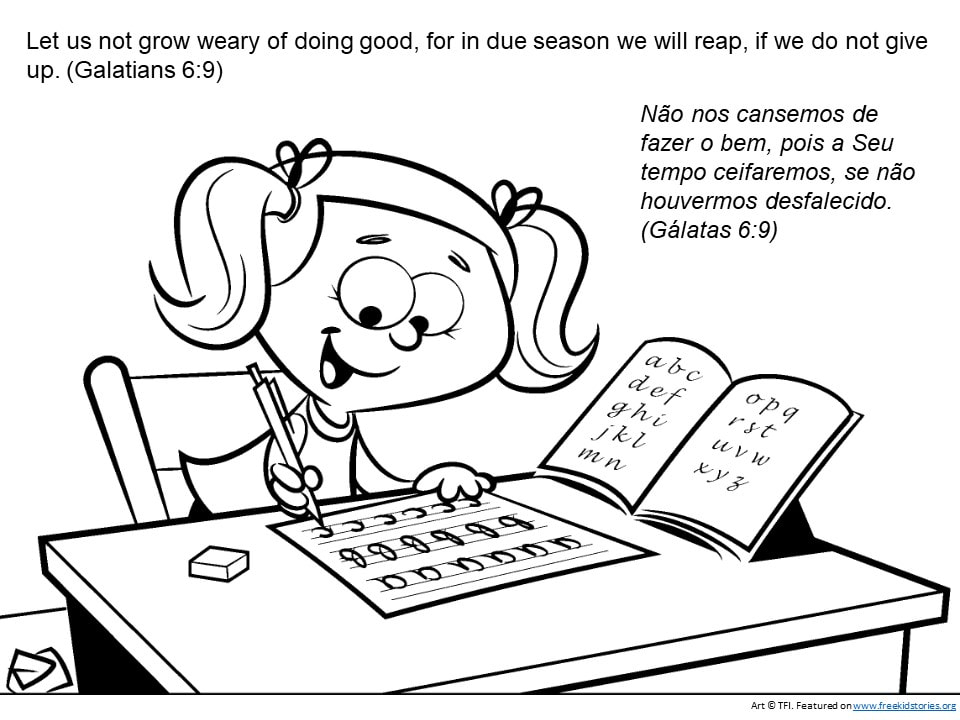 Versículos para crianças: Escola - pagina colorir criancas 4